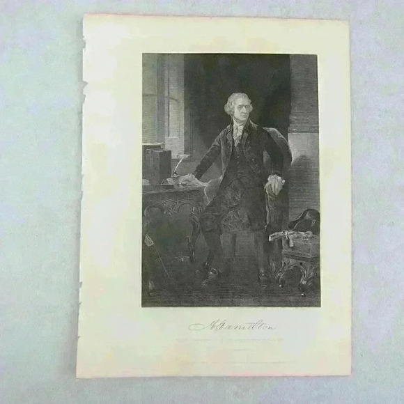 Art Print Alexander Hamilton Portrait America Founding Father Antique 1867 RARE - Picture 2 of 12
